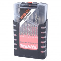 Grąžtų komplektas MAKITA 19 vnt. (1-10mm) HSS-Co 5%