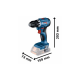 Akumuliatorinis suktuvas-gręžtuvas BOSCH GSR 18V-45 2x3.0Ah 2