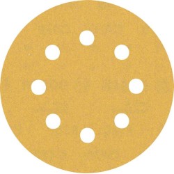 Šlifavimo popierius BOSCH Expert C470, vibraciniams šlifuokliams, su 8 skylėmis, 115 mm, G 180, 5 vnt.