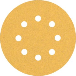 Šlifavimo popierius BOSCH Expert C470, vibraciniams šlifuokliams, su 8 skylėmis, 125 mm, G 100, 5 vnt.