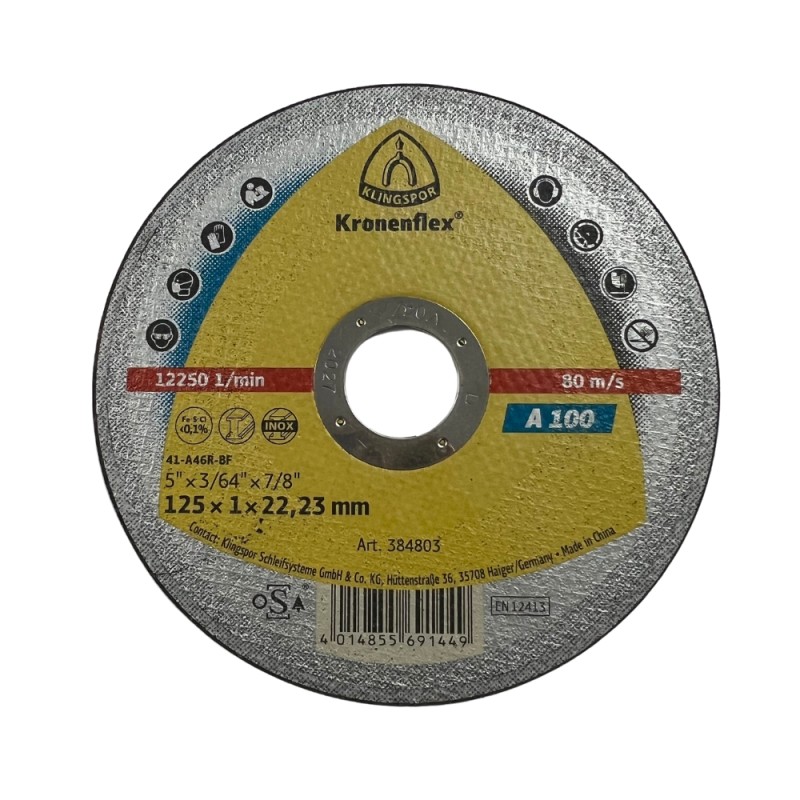Metallilõikeketas KLINGSPOR A100 Ø125x1mm 1